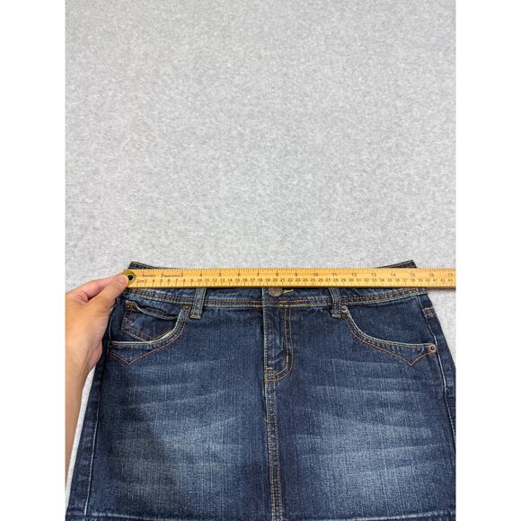 Y2K SO Junior Womens Size 7 Blue Denim Mini Skirt - Picture 4 of 6